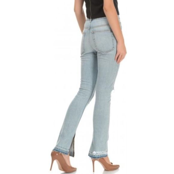 Zara High Rise Straight Open Hem Jeans Size 4 - Picture 2 of 3